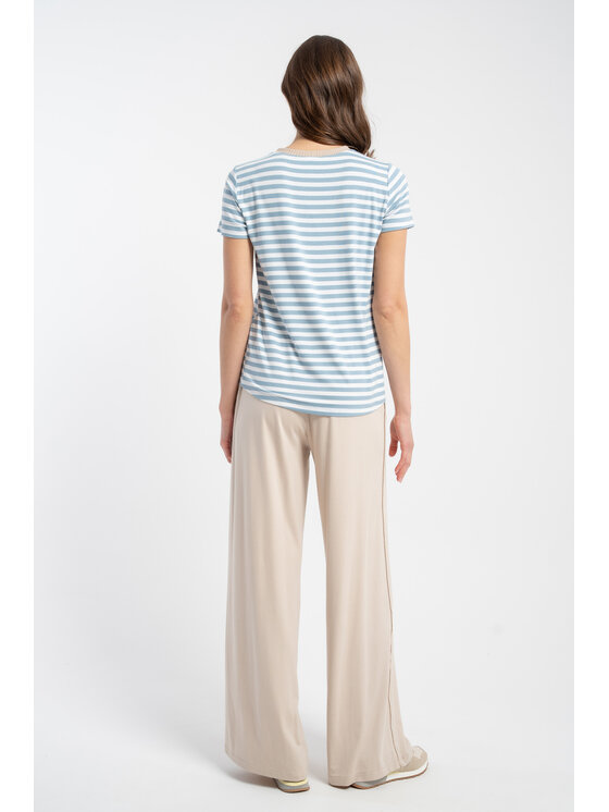 CLICK CLICK Spodnie materiałowe 30-421 Beżowy Loose Fit