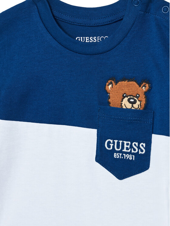 Guess Guess Tričko N5YI11 K8HM4 Modrá Regular Fit