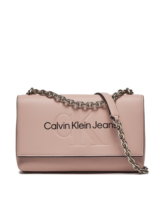 Geantă Calvin Klein Jeans Sculpted Ew Flap Conv25 Mono K60K611866 Roz
