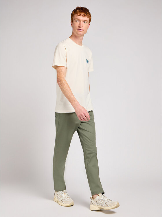 Lee Lee Spodnie materiałowe SLIM CHINO Zielony Loose Fit