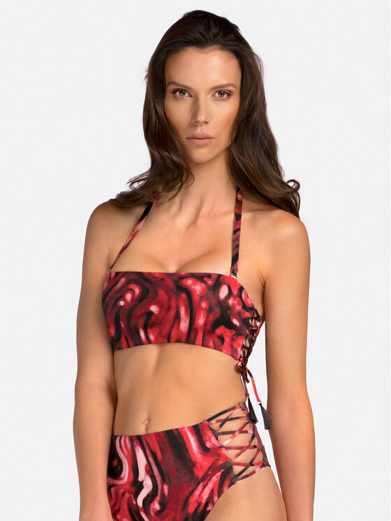 Miss Lou Miss Lou Bikini pezzo sopra G-SI2-BRD Bordeaux