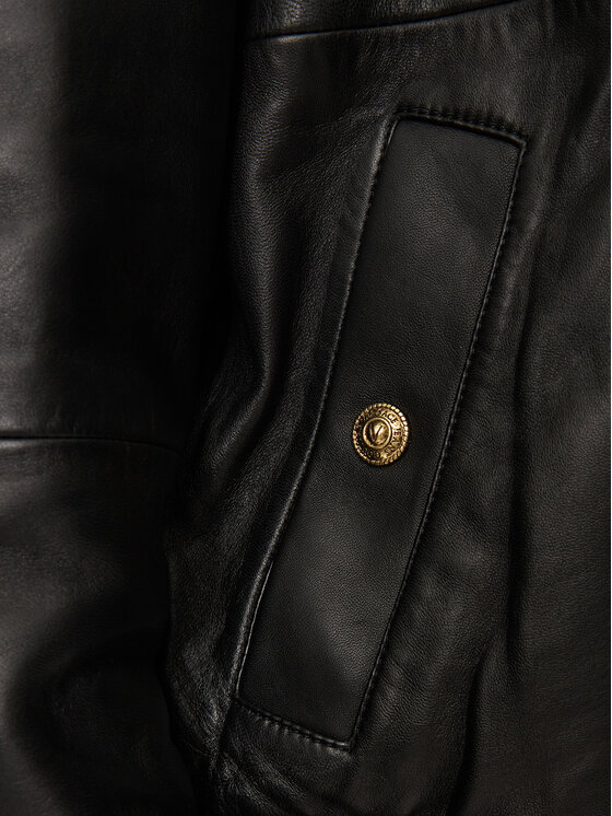 Versace Jeans Couture Versace Jeans Couture Μπουφάν δερμάτινο 77GAVP06 Μαύρο Regular Fit