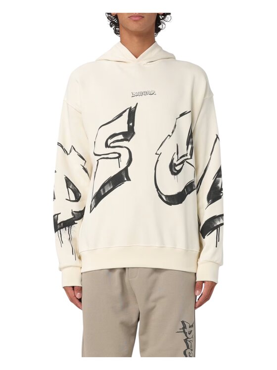 DISCLAIMER DISCLAIMER Felpa 24ids54513-latte Bianco Regular Fit