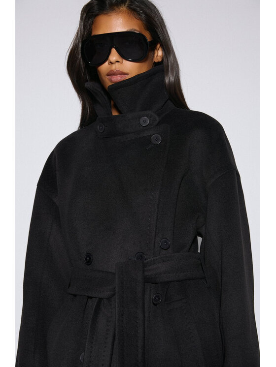Estro Estro Cappotto di lana ER00120534 Nero Loose Fit