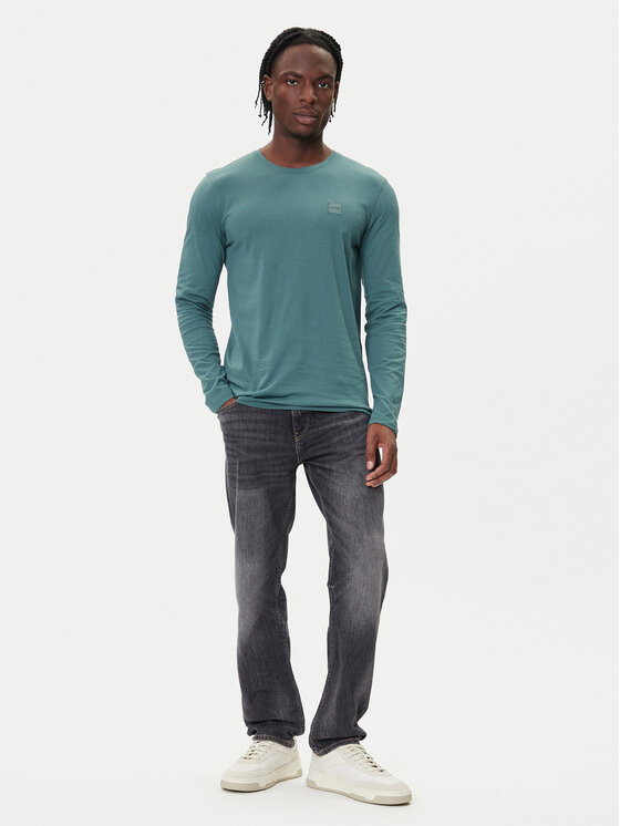 BOSS BOSS Longsleeve krekls Tacks 50512111 Zaļš Regular Fit