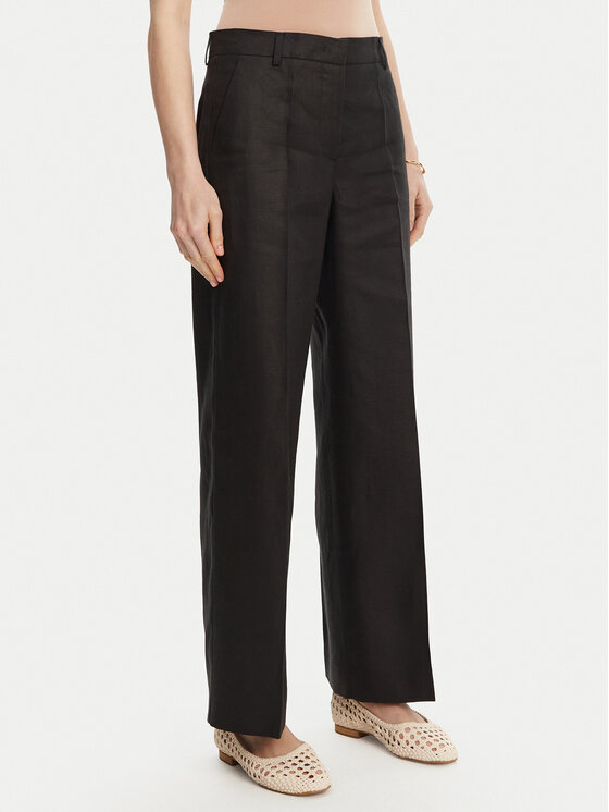Weekend Max Mara Weekend Max Mara Kalhoty z materiálu Malizia 2515131052 Černá Regular Fit