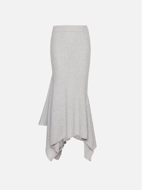 La Mania La Mania Spódnica midi MALORIE Szary jasny Basic Fit