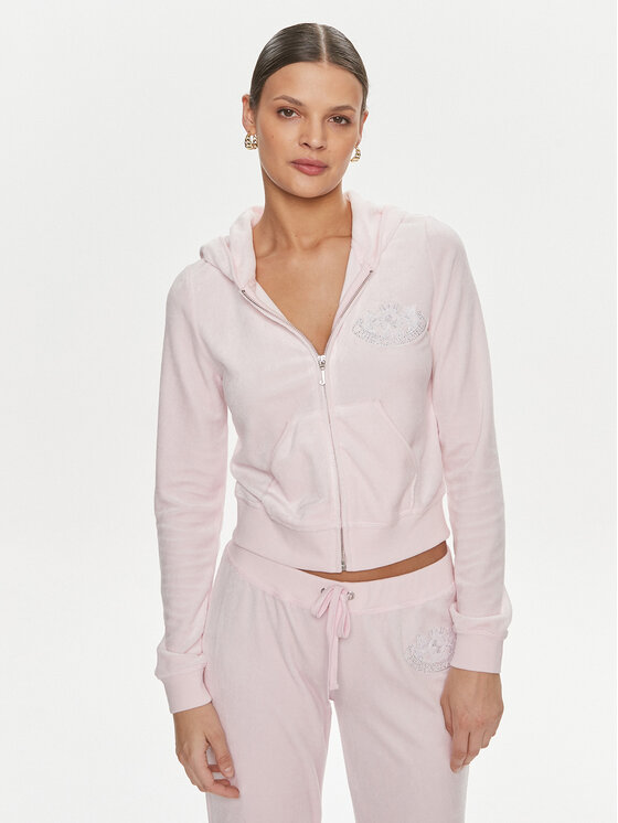 Juicy Couture Juicy Couture Mikina Heritage Dog JCBAS223813 Růžová Slim Fit