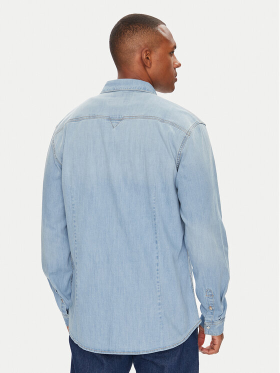 Guess Guess cămașă de blugi M4GH02 D3PF5 Albastru Slim Fit