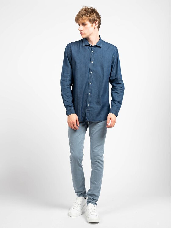 Antony Morato Antony Morato Πουκάμισο MMSL00520 FA400019 Μπλε Regular Fit