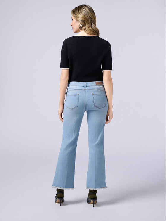Oltre Oltre Jeansy P520R008235N0A4 Turkusowy Flare Fit