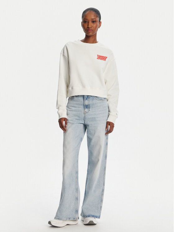 Tommy Jeans Tommy Jeans Pluus DW0DW21345 Valge Relaxed Fit