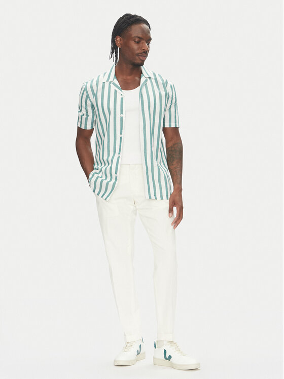 Lindbergh Lindbergh Koszula 30-203321 Zielony Relaxed Fit