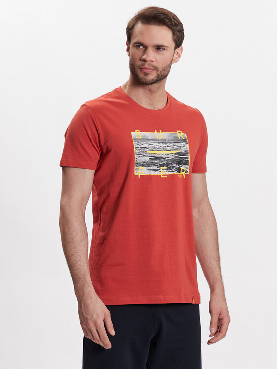 T-shirt T-Surfis M02032-S23 Arancione Regular Fit