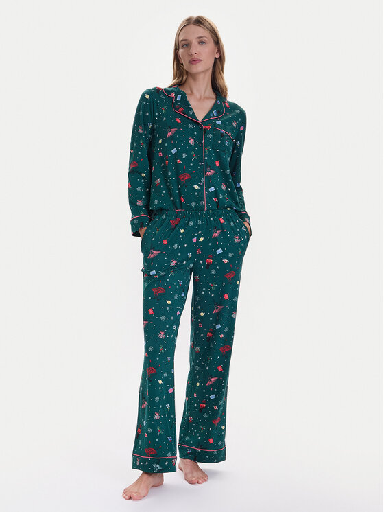 Kate Spade Kate Spade Pizsama KSI82765F Zöld Relaxed Fit