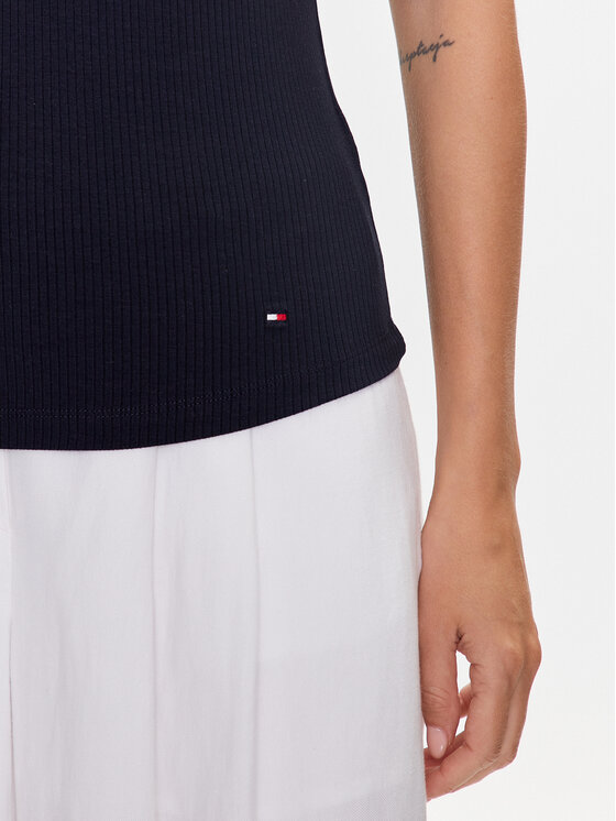 Tommy Hilfiger Tommy Hilfiger Top WW0WW38635 Granatowy Slim Fit