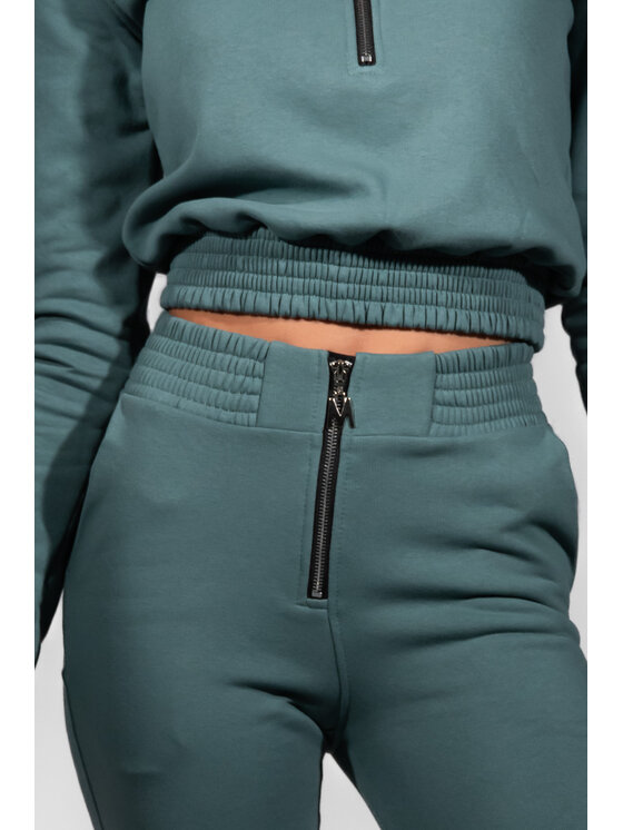 MANDRAGORA MANDRAGORA Teplákové nohavice cudowronka Zelená Slim Fit