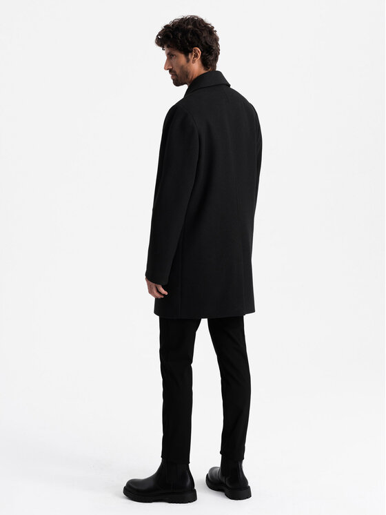 Ombre Ombre Kabát pro přechodné období OM-COWC-0109 Černá Regular Fit