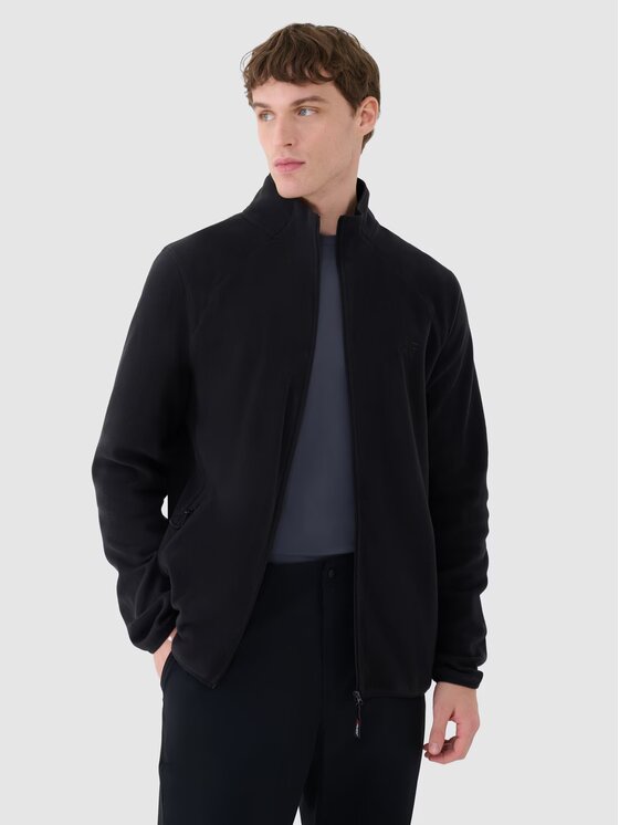 4F 4F Fleecová mikina 4FWSS25TFLEM304-20S Černá Regular Fit