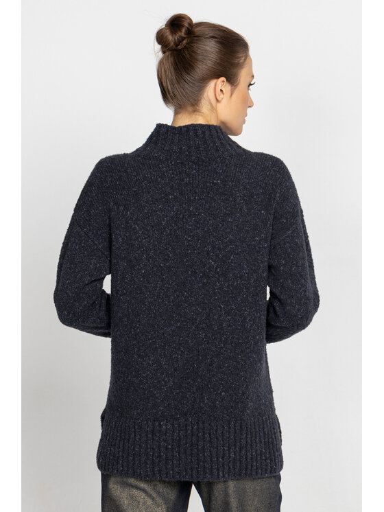 Deni Cler Milano Deni Cler Milano Sweter T-DC-S484-D5-90-58-1 Granatowy Regular Fit