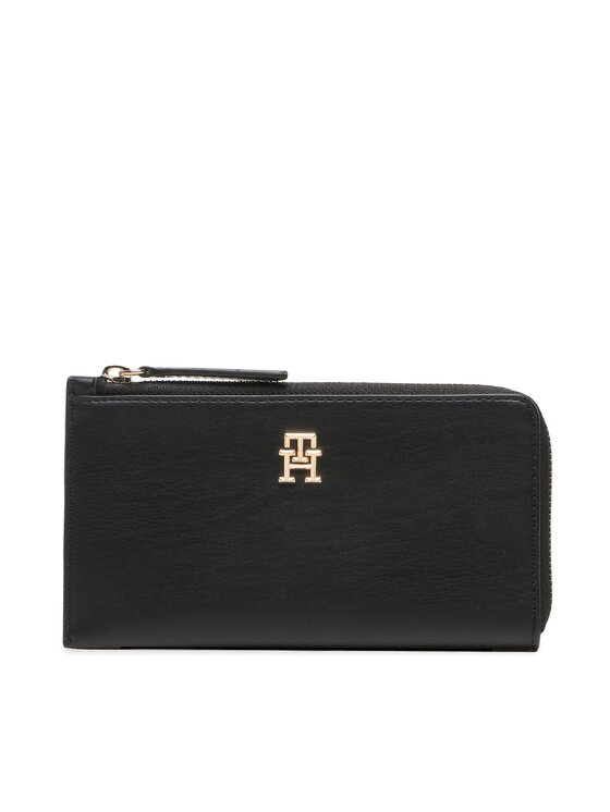 Tommy Hilfiger Tommy Hilfiger Denarnica Th Feminine Large Slim Wallet AW0AW14890 Črna
