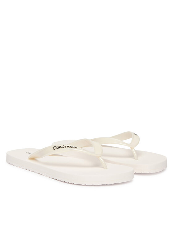Calvin Klein Calvin Klein Zehentrenner Arwa - Metallic Pearlised Flip Flops HW0HW02956 Weiß