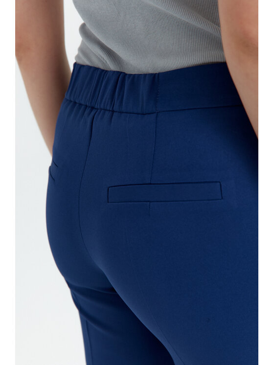 Makover Makover Spodnie damskie K055 Granatowy Regular Fit