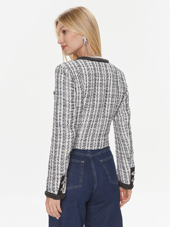 Guess Guess Švarkas Tosca Braid Boucle J W4RN38 WFWV2 Juoda Regular Fit