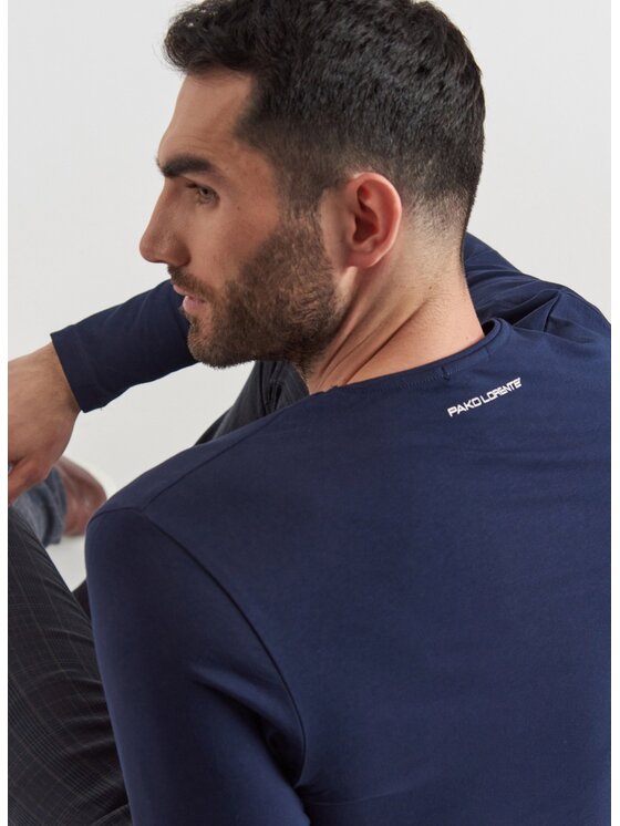 Pako Lorente Pako Lorente Longsleeve P000B-TL-006 Granatowy Slim Fit