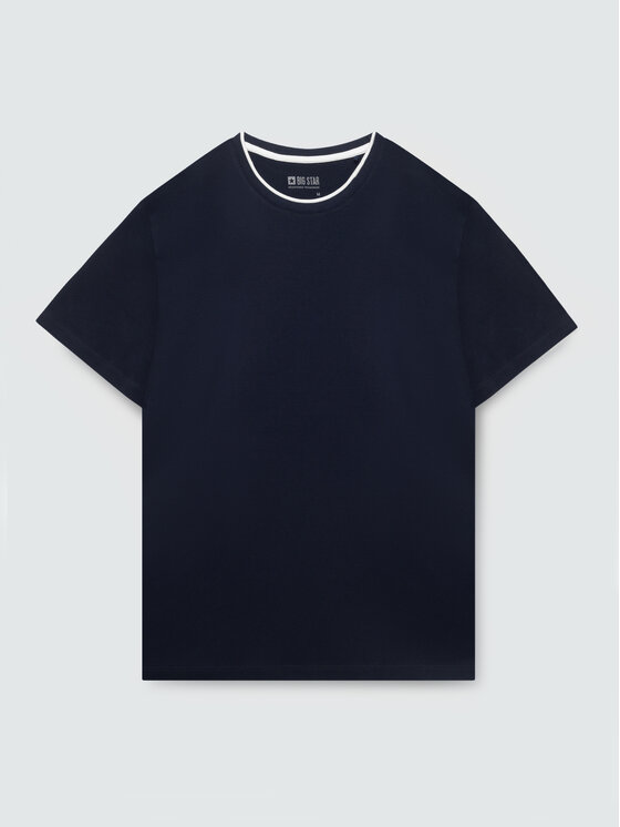 BIG STAR BIG STAR T-Shirt MICEL Granatowy Basic Fit