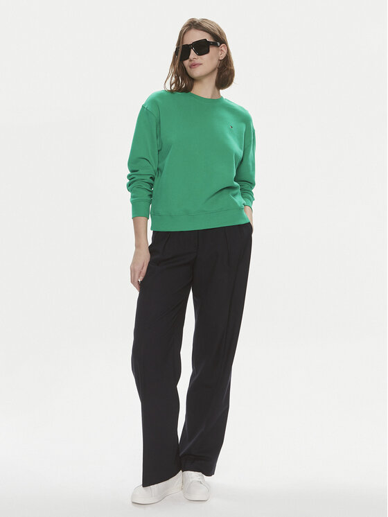 Tommy Hilfiger Tommy Hilfiger Bluza Flag WW0WW41246 Zielony Relaxed Fit