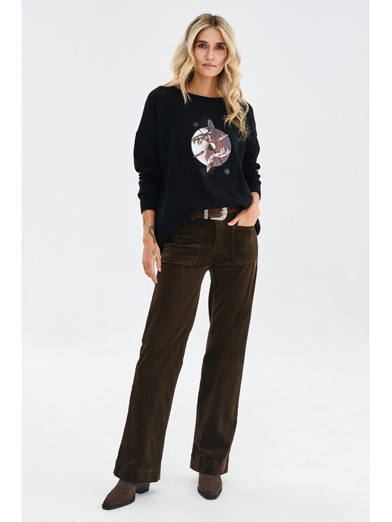 blue shadow blue shadow Sweter Orco Czarny Regular Fit