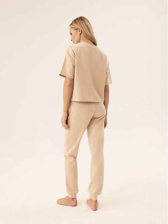 Esotiq Esotiq Spodnie dresowe 42569 Beżowy Regular Fit