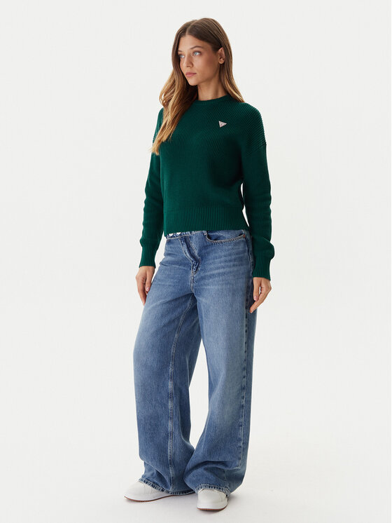 Guess Jeans Guess Jeans Svetr W4BR08 Z3HM1 Zelená Regular Fit