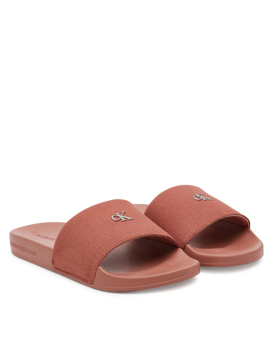 Calvin Klein Jeans Calvin Klein Jeans Šľapky Slide Monogram Hardware YW0YW01713 Koralová