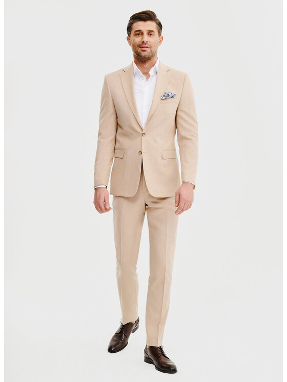 Pako Lorente Pako Lorente Marynarka P25SF-3G-009 Beżowy Slim Fit