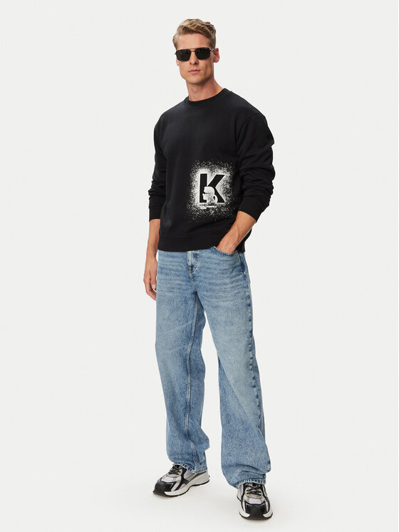 Karl Lagerfeld Jeans Karl Lagerfeld Jeans Pulóver B3M20001 Fekete Regular Fit