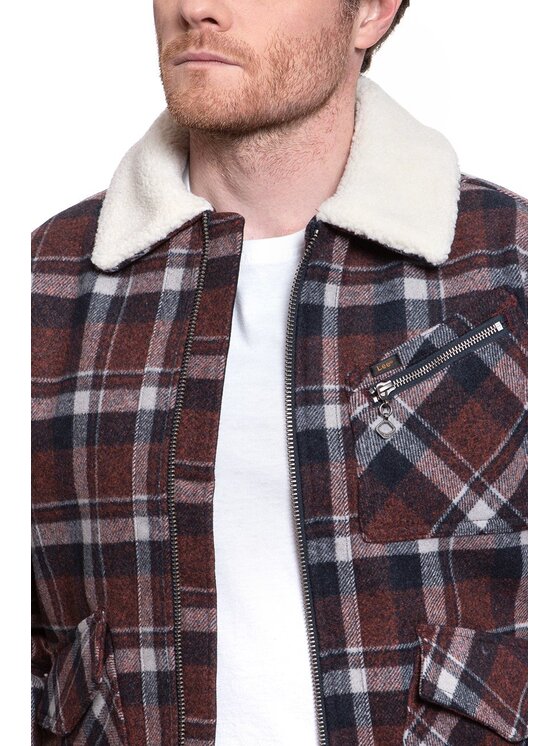 Lee Lee Giubbotto invernale 191J WOOL JACKET Bianco Regular Fit