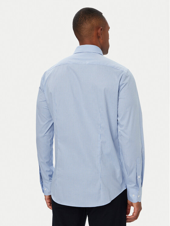 Tommy Hilfiger Tommy Hilfiger Marškiniai Gingham MW0MW42931 Šviesiai mėlyna Slim Fit