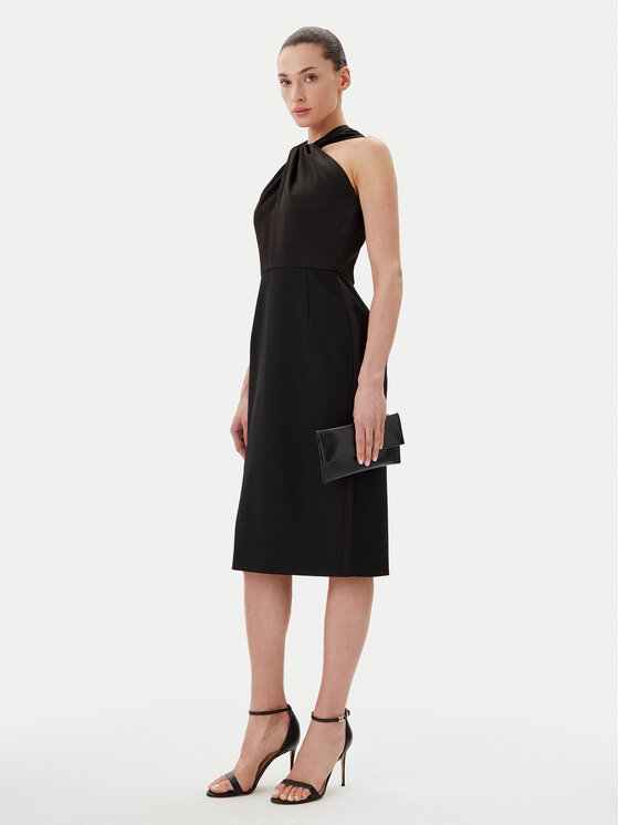 BOSS BOSS Kokteilinė suknelė Datinar 50538291 Juoda Slim Fit