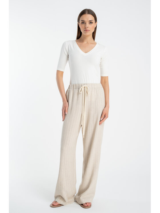 CLICK CLICK Παντελόνι υφασμάτινο 30-433 Μπεζ Relaxed Fit