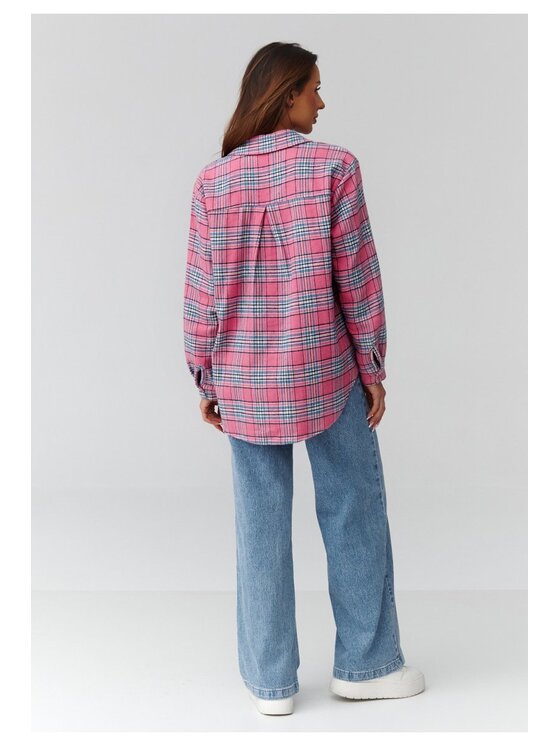 Makadamia Makadamia Koszula C35 Różowy Loose Fit