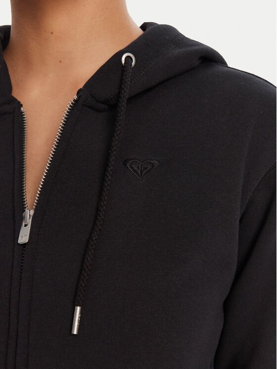 Roxy Roxy Μπλούζα Surf Stoked Zipped Brushed ERJFT05022 Μαύρο Regular Fit