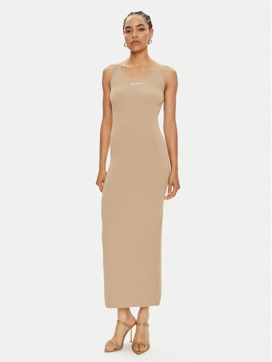 KARL LAGERFELD KARL LAGERFELD Ljetna haljina 245W1332 Bež Slim Fit