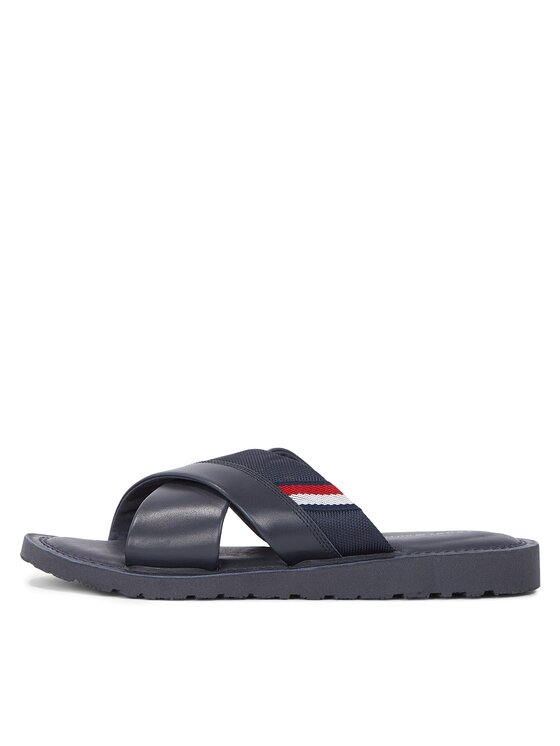 Tommy Hilfiger Tommy Hilfiger Klapki Core Hilfiger Lth Criss C Sandal FM0FM05010 Granatowy