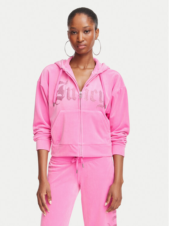 Juicy Couture Juicy Couture Bluza Old Gothic JCWAS226333 Różowy Slim Fit