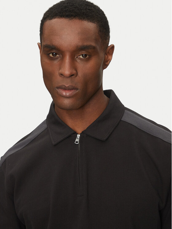 Calvin Klein Jeans Calvin Klein Jeans Тениска с яка и копчета Logo Tape J30J327240 Черен Regular Fit