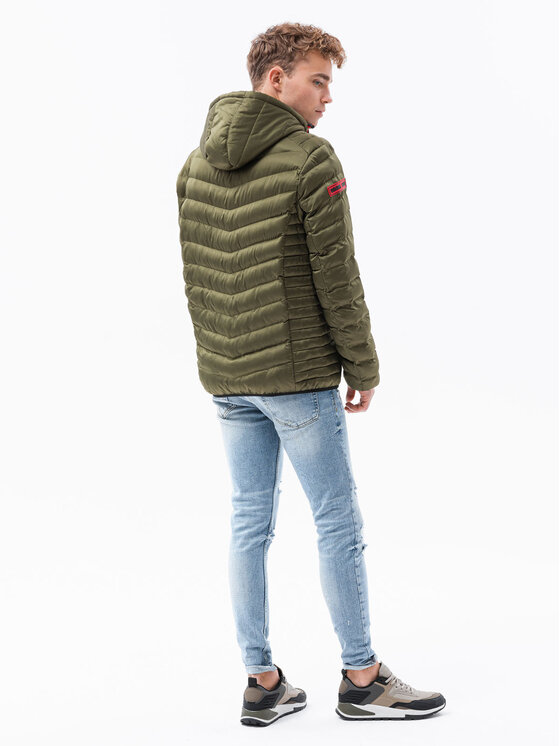 Ombre Ombre Kurtka zimowa C368 Zielony Regular Fit