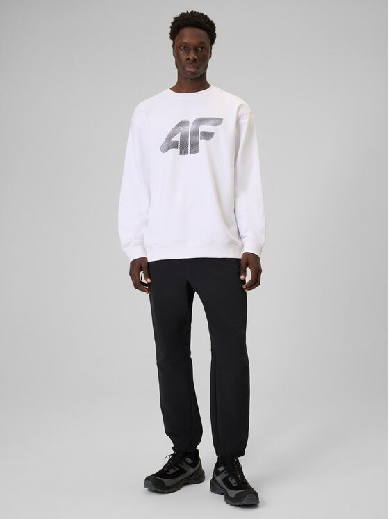 4F 4F Μπλούζα 4FRAW25TSWSM2493-10S Λευκό Regular Fit