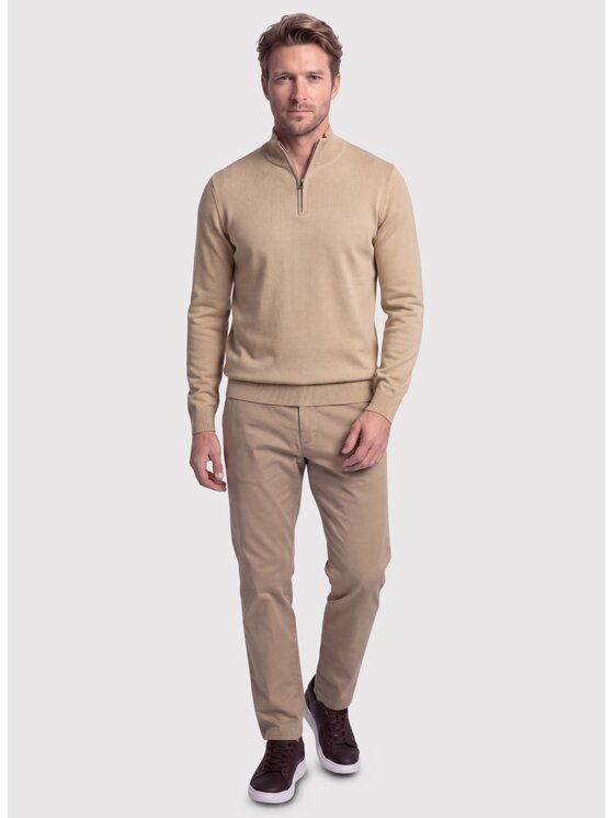 Pako Lorente Pako Lorente Sweter P26WF-2X-027 Beżowy Straight Fit